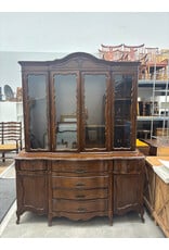 Vintage Wooden Breakfront China Cabinet