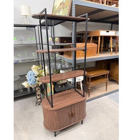 Modern 4-tier with Sliding Storage Cabinet Shelf
