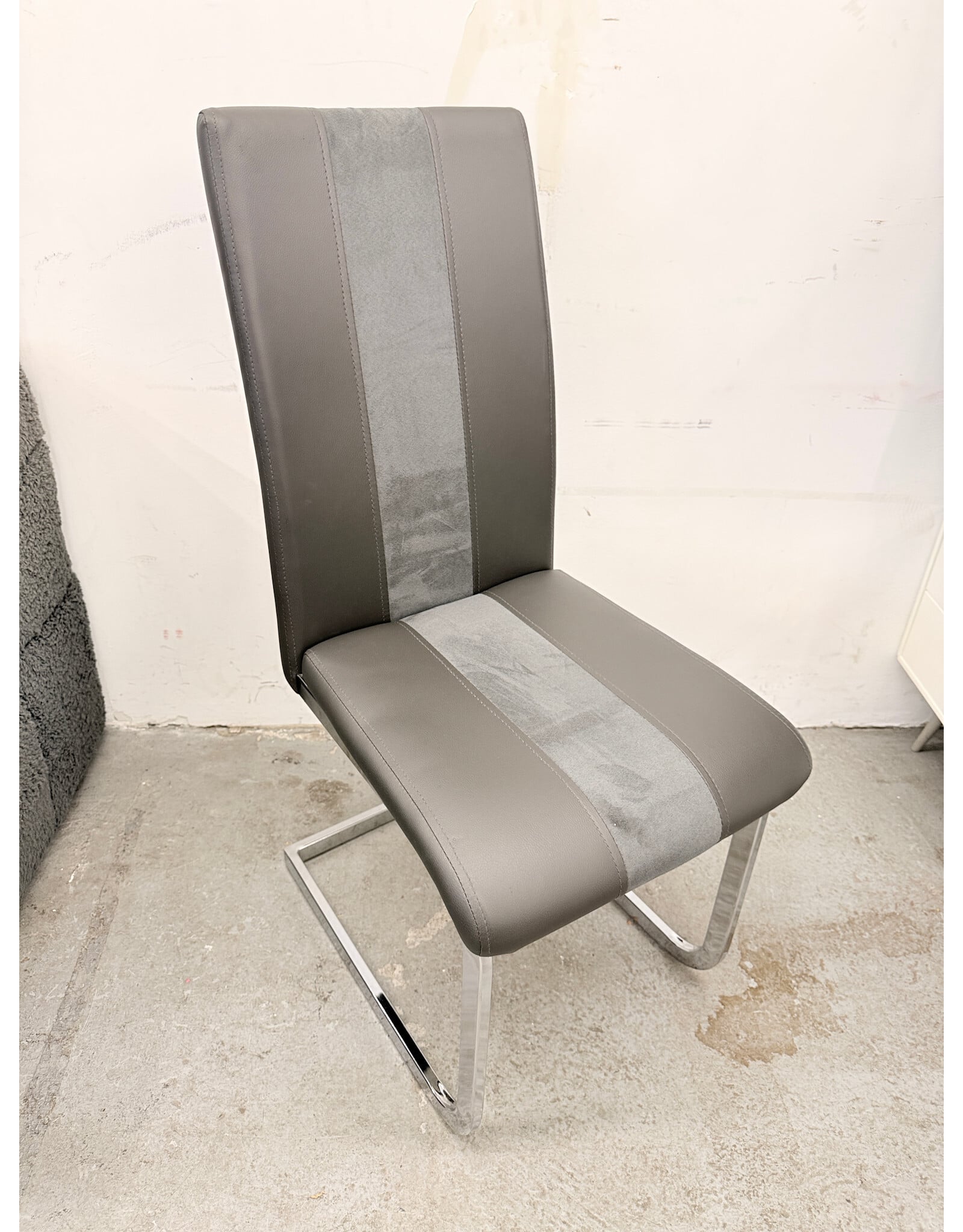 Two Tone Grey Cantilever Side Chair