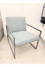 Sky Blue and Chrome Accent Lounge Chair