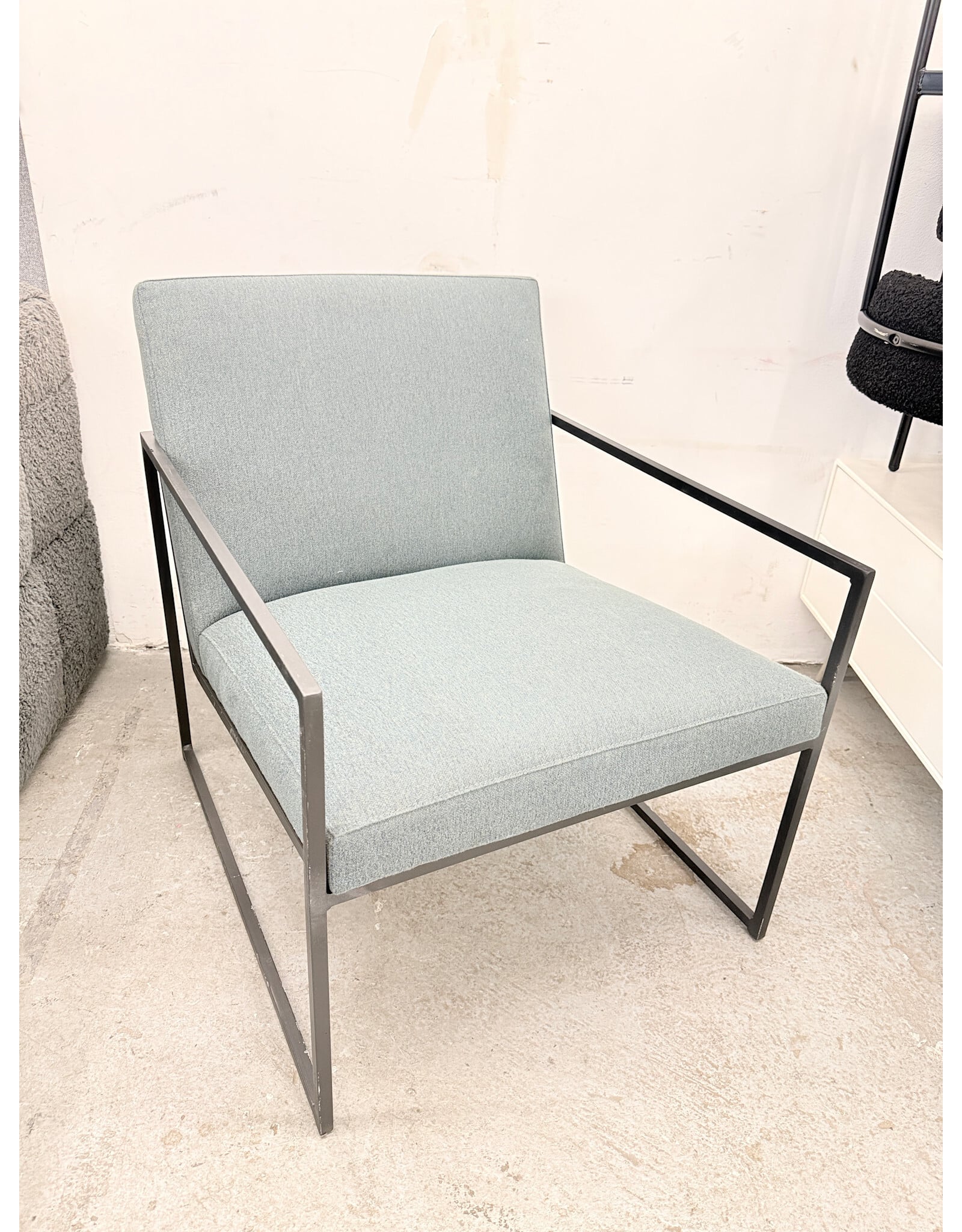 Sky Blue and Chrome Accent Lounge Chair