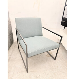 Sky Blue and Chrome Accent Lounge Chair