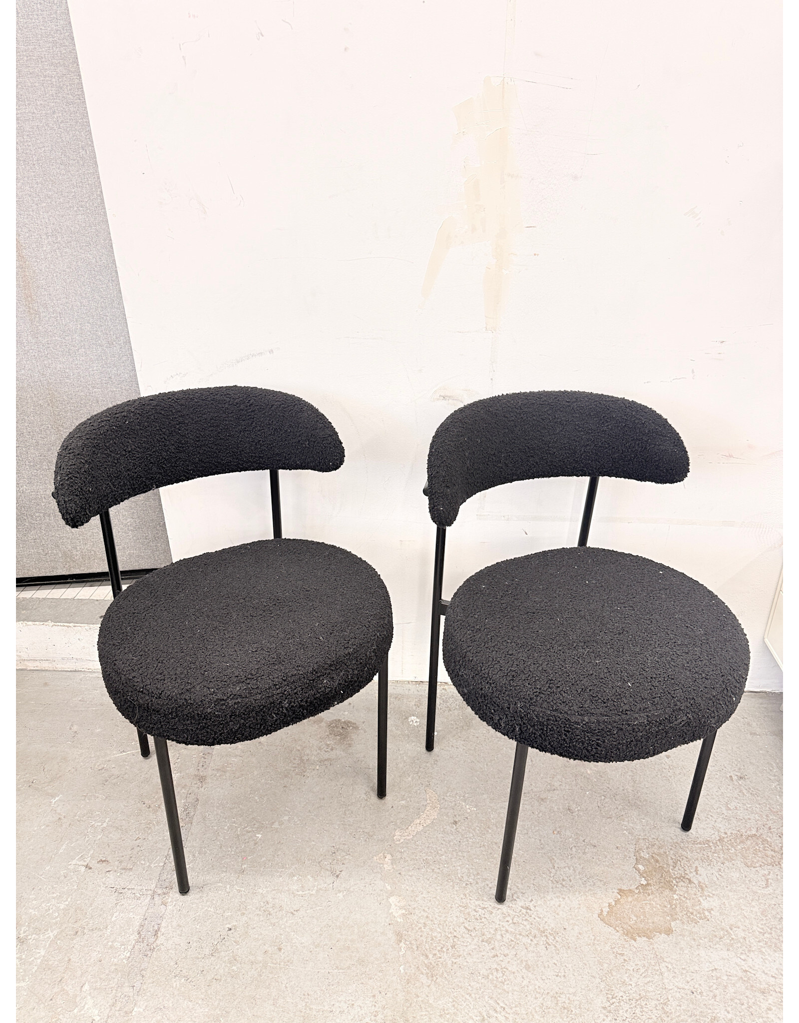 Black Boucle Side Chair