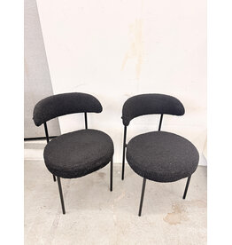 Black Boucle Side Chair
