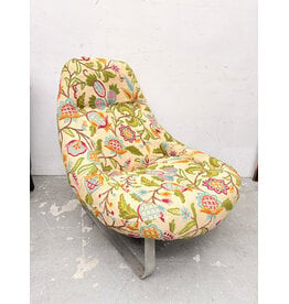 Mid-Century Modern Style Floral Lounge Chair
