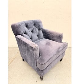 Modern Blue Tufted Back Lounge Chair