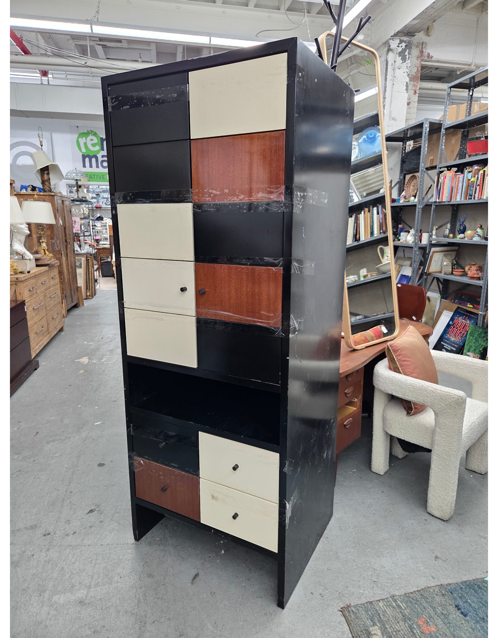 Multi-color Checkered Cabinet