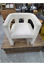 CB2 Stature Ivory Boucle Dining Chair