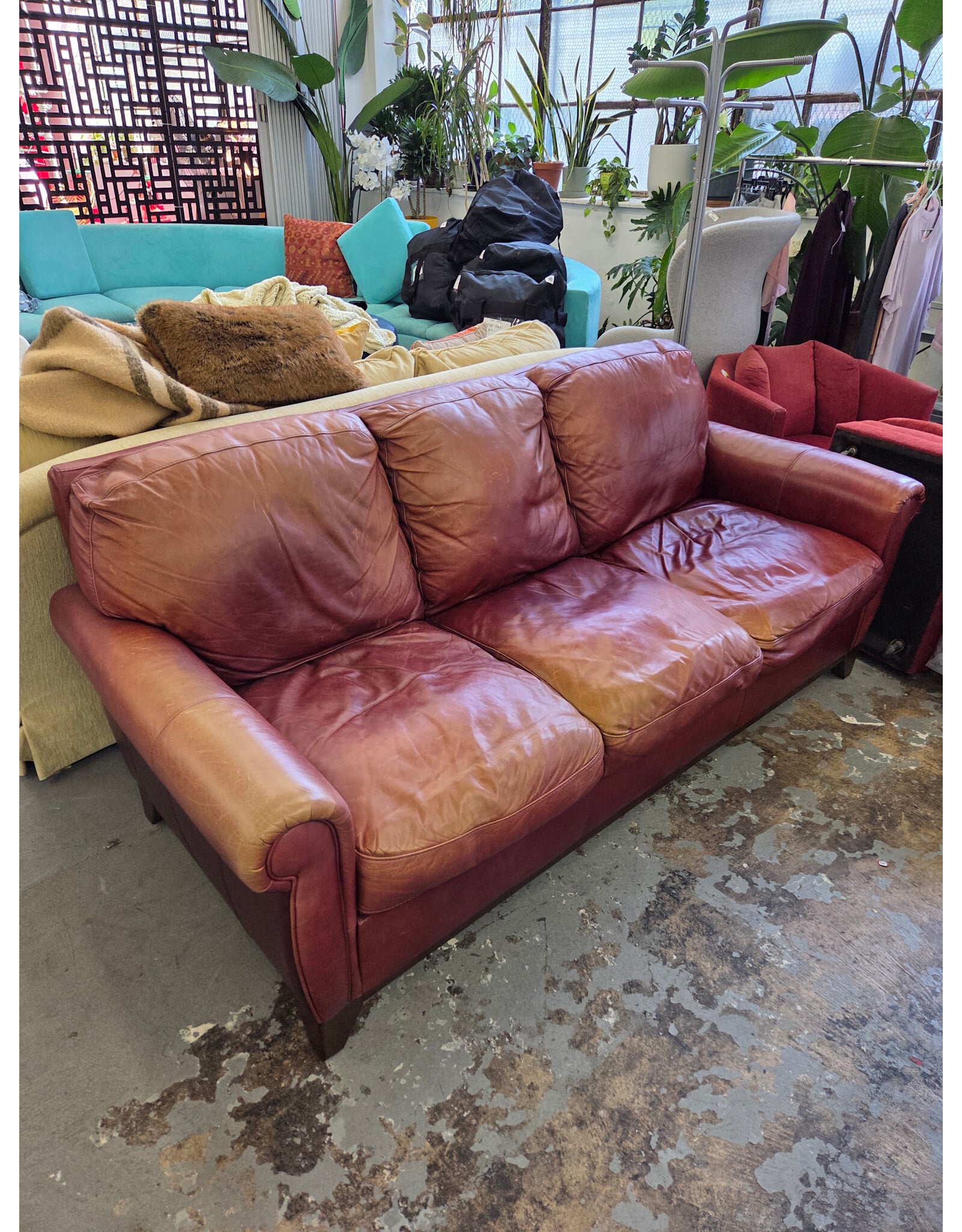 Brown Leather Sofa (AS IS)