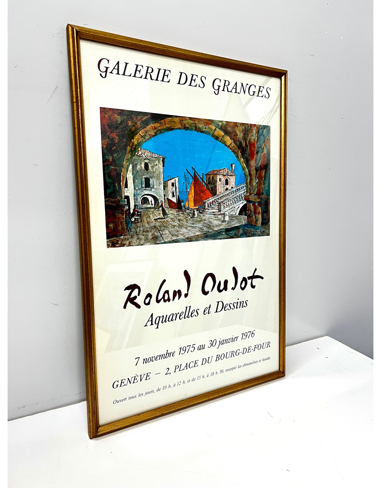 Framed Roland Oudot exhibition poster