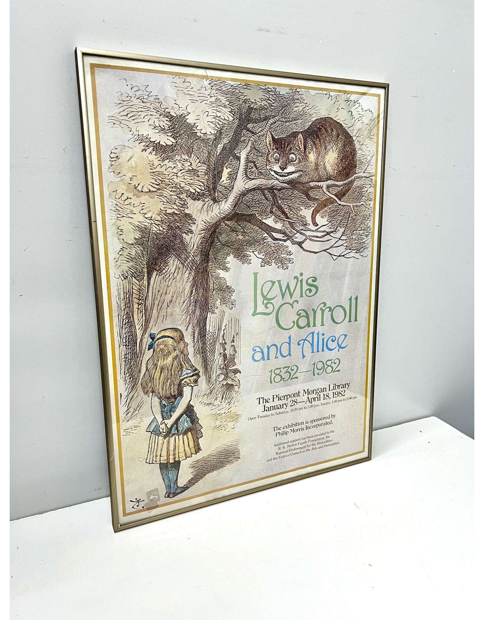 Lewis Carroll and Alice 1832--1982 Pierpont Morgan Library Exhibition Poster--AS IS