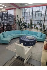Teal Curved Sofa Section (AS IS)