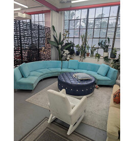 Teal Curved Sofa Section (AS IS)