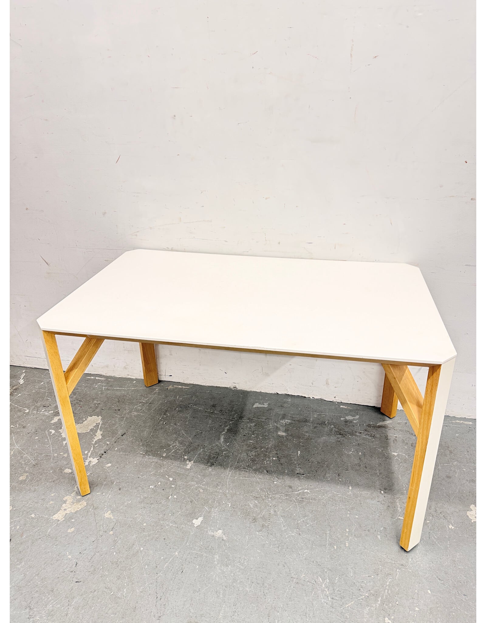CB2 White Wood Desk