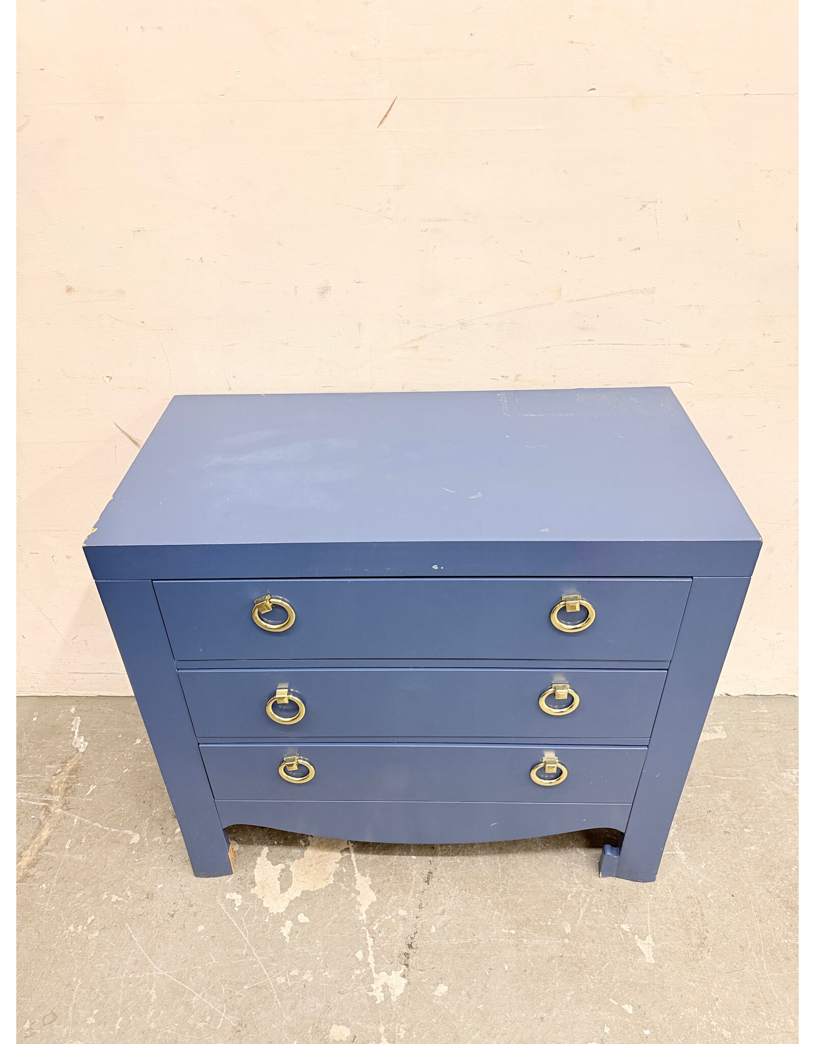 Alexina 3-Drawer Blue Wood Chest
