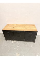 Industrial-Style Wood & Metal Storage Bench