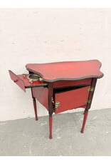 Antique Style Red-Lacquered Smoking Stand/Humidor Cabinet