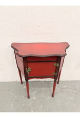 Antique Style Red-Lacquered Smoking Stand/Humidor Cabinet