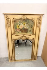 French Gilt Carved & Painted Trumeau Mirror