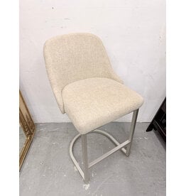 Barrelback Modern Counter Stool in Oatmeal Linen