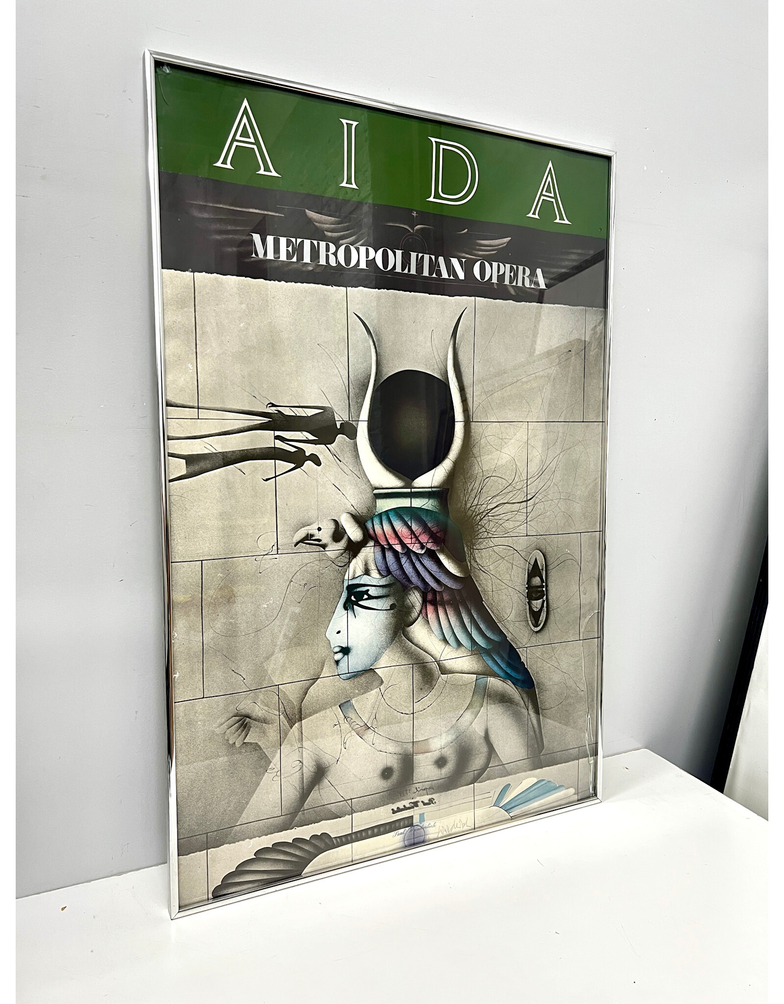 Aida--Metropolitan Opera, 1978, framed vintage poster--AS IS