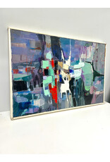 Framed Abstract Painting, sgnd Hermy K.--AS IS