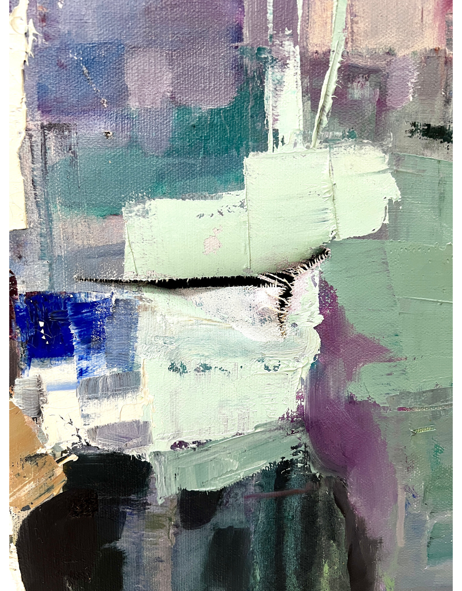 Framed Abstract Painting, sgnd Hermy K.--AS IS