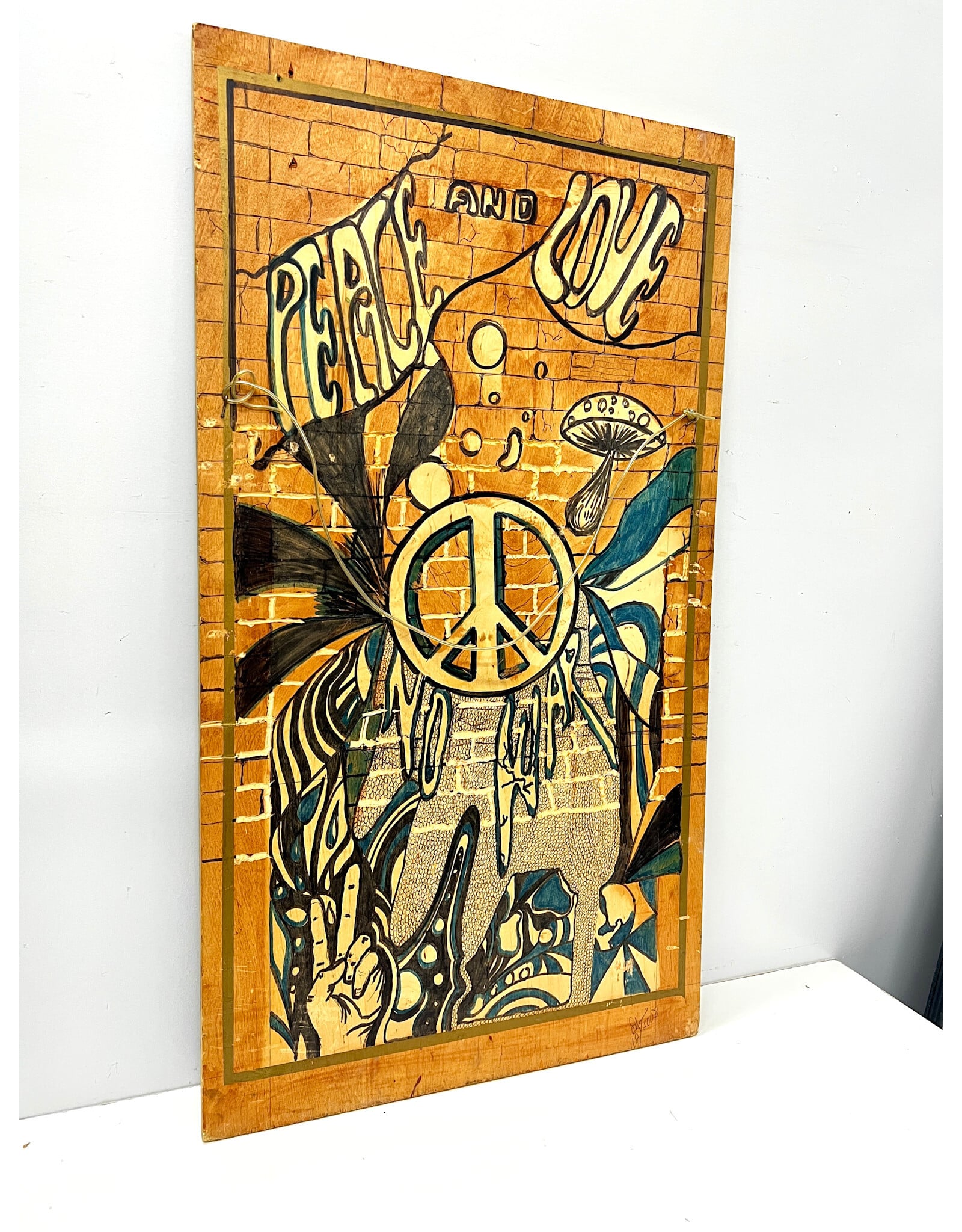 Peace and Love (2 for 1 Special), framed carved wooden wall hanging
