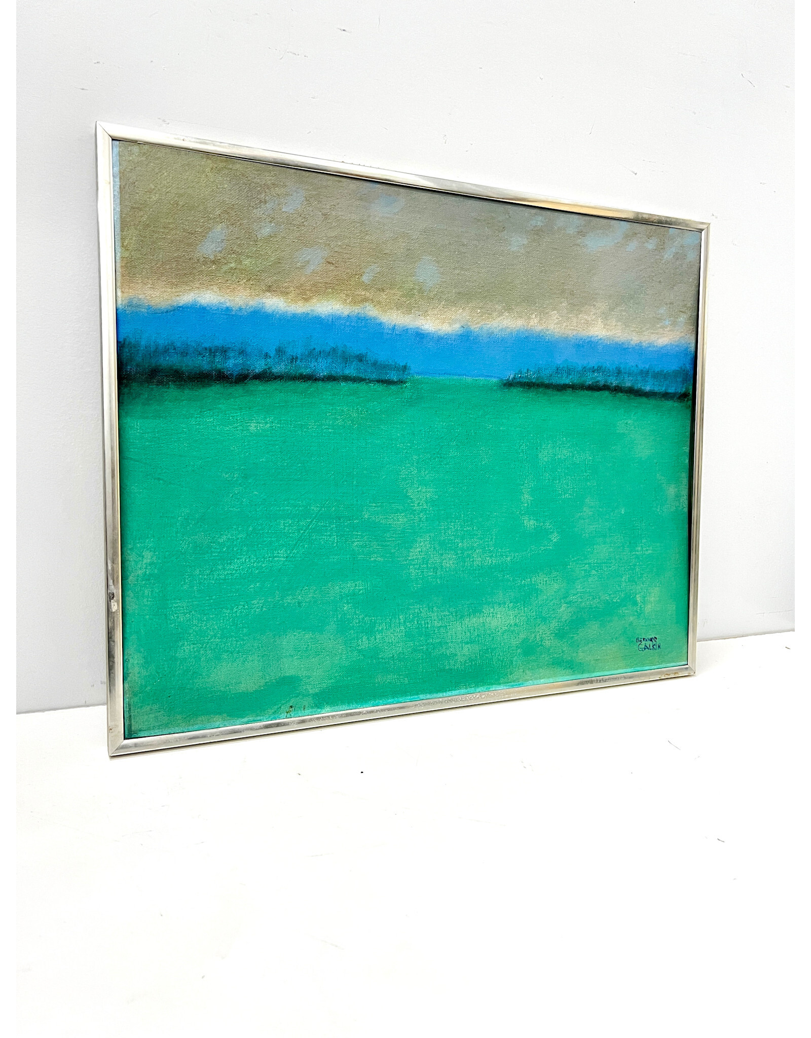 Field, framed painting, sgnd Bernard Galkin