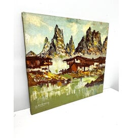 Mountain Homes, painting on canvas, sgnd G. Andersen