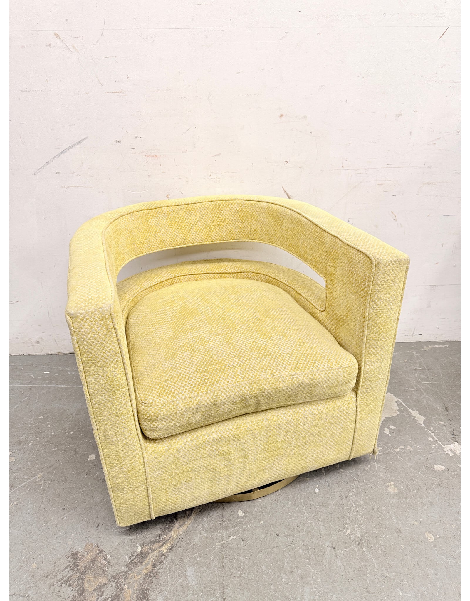 Modern Swivel Barrel Chair in Yellow