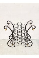French Wrought Iron & Brass Wine Rack