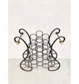 French Wrought Iron & Brass Wine Rack