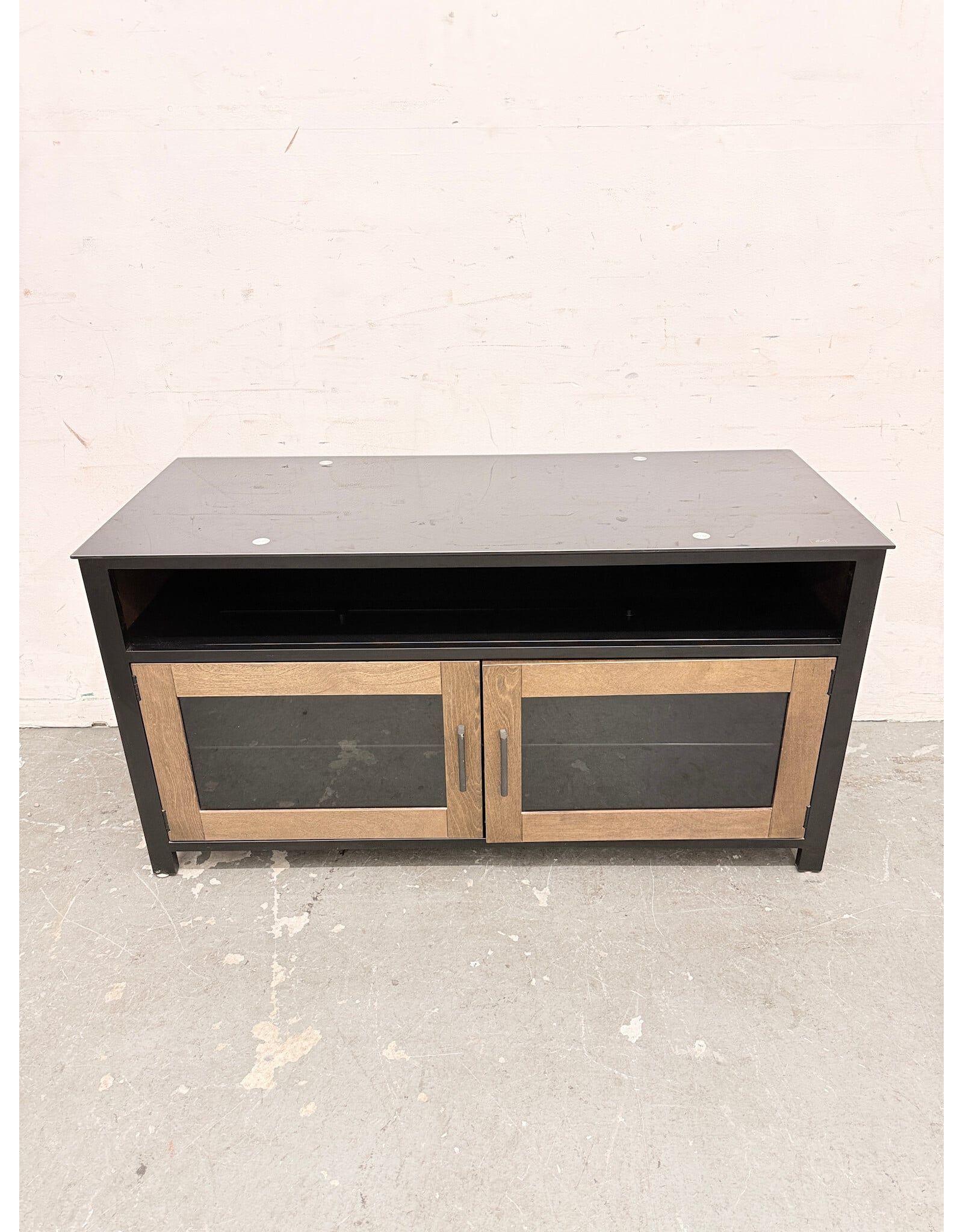 Bell Modern Wood & Glass Tv Media Stand