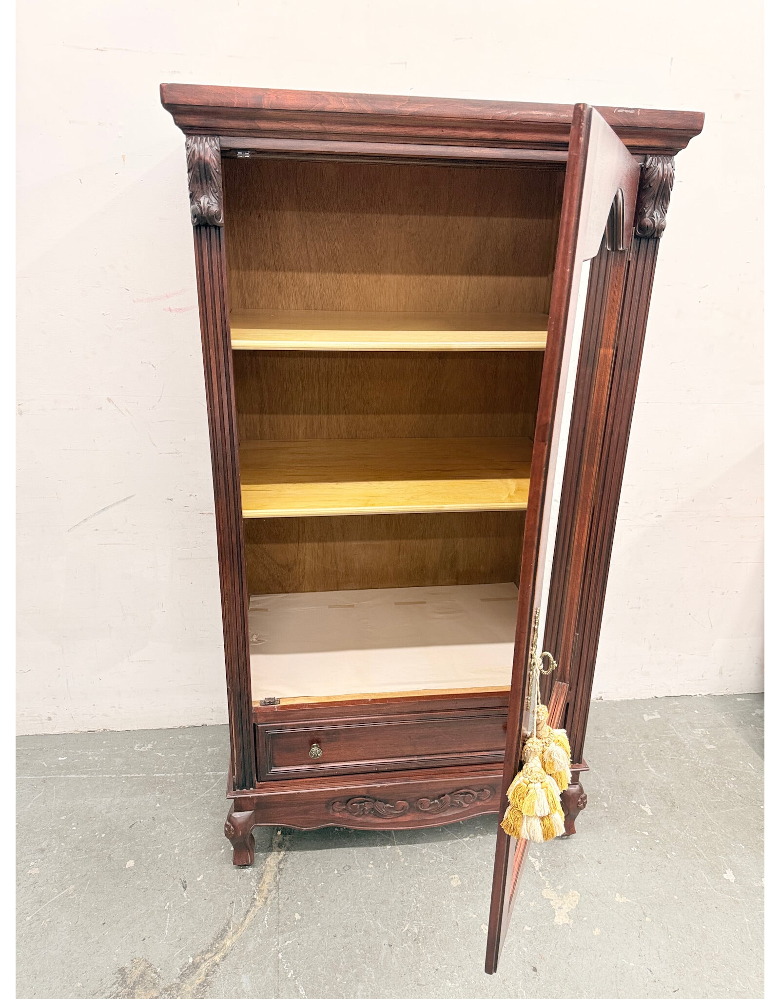 Traditional Single-Door Mahogany Armoire