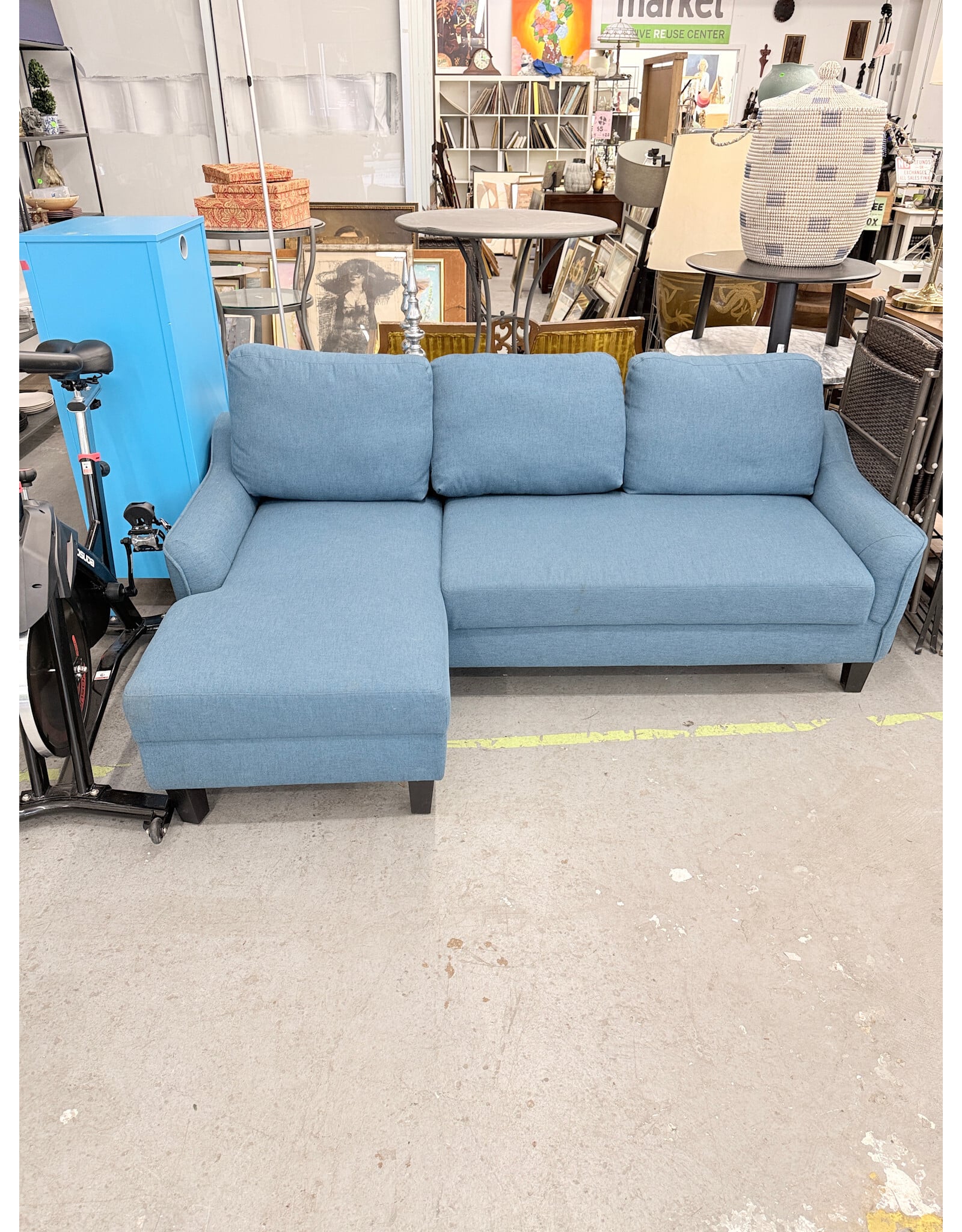 Modern Chaise Sleeper Sofa in that Blue