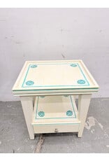 Off-White Wooden 1-Drawer Side Table/Nightstand