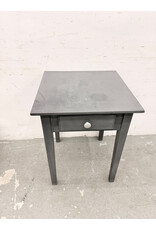 Gray Wood 1-Drawer Side Table