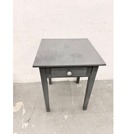 Gray Wood 1-Drawer Side Table