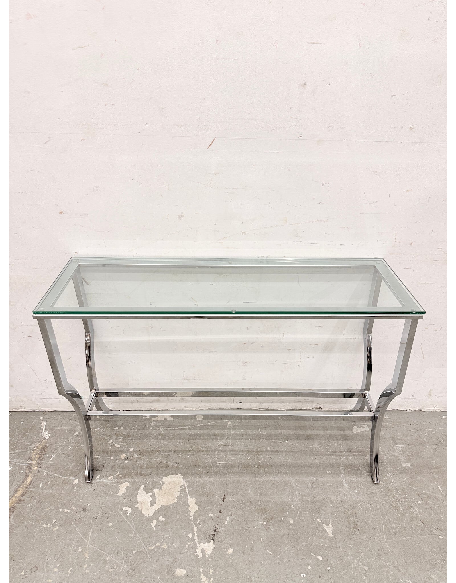 Saide Rectangular Glass Top Console Entryway Table
