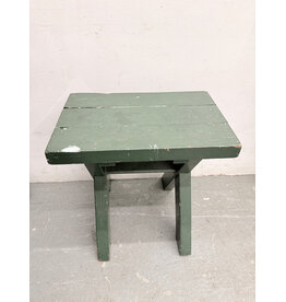 Green Painted Wooden Side Table