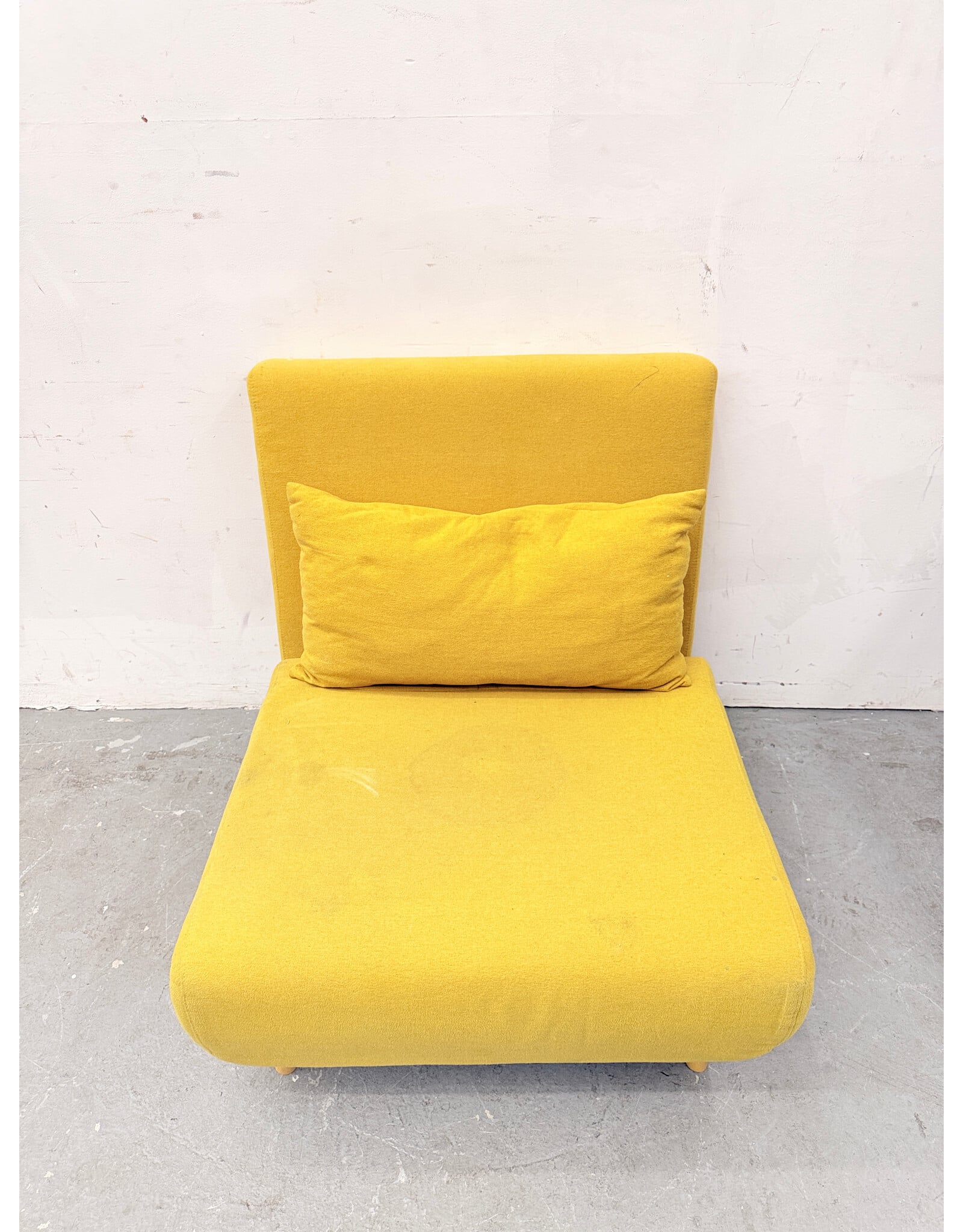 Modern Mustard Yellow Convertible Sleeper Lounge Chair