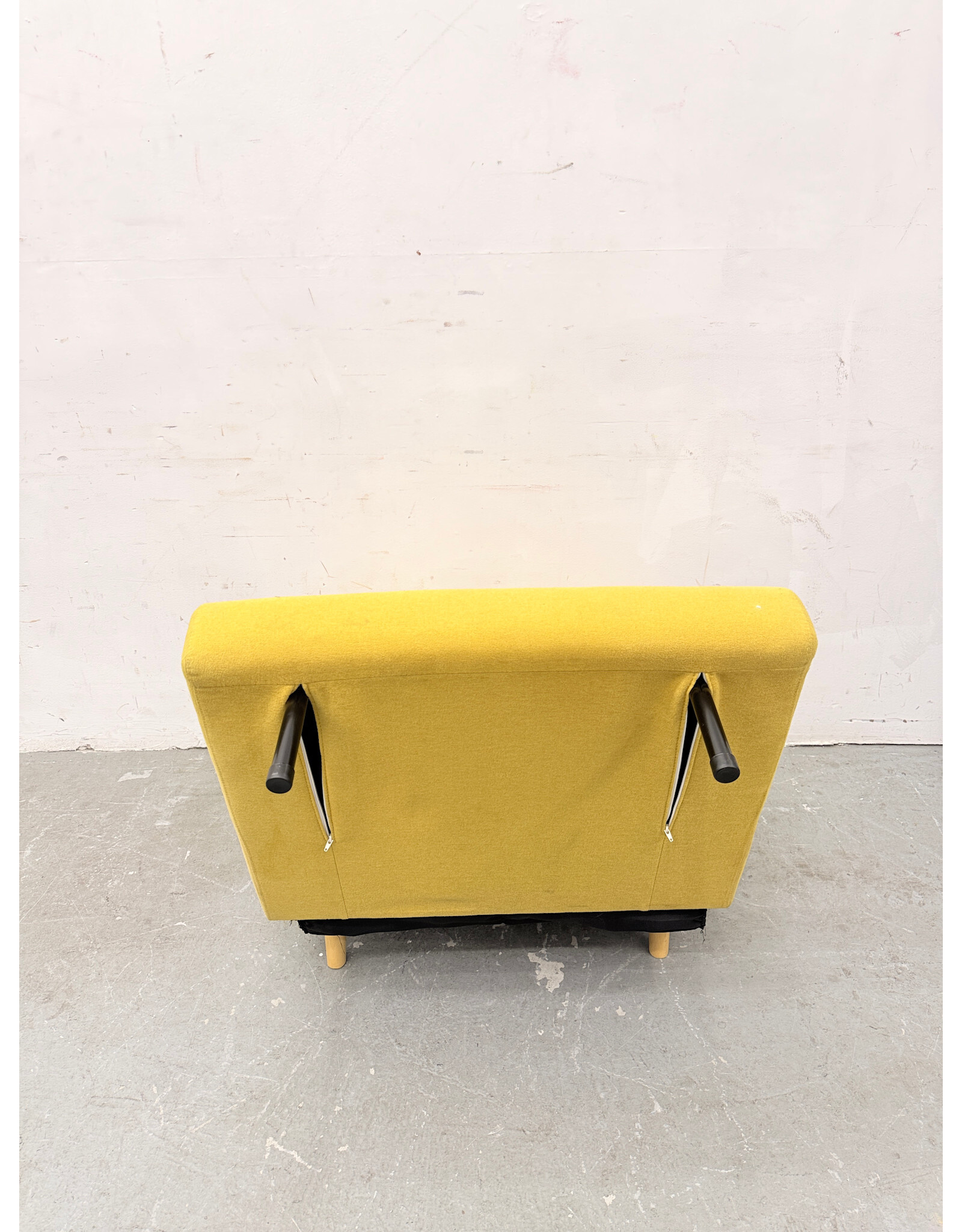 Modern Mustard Yellow Convertible Sleeper Lounge Chair