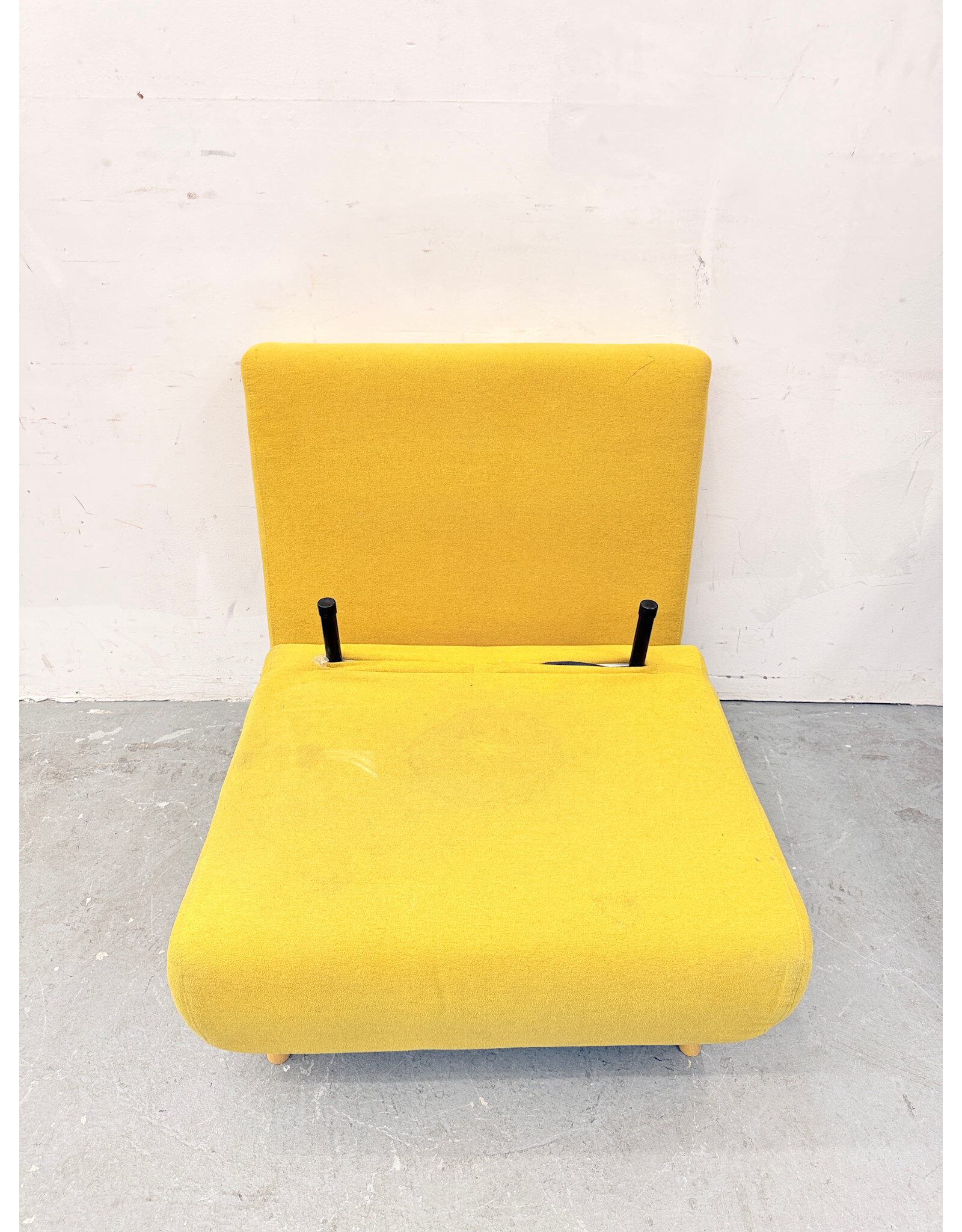 Modern Mustard Yellow Convertible Sleeper Lounge Chair