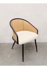 Boucle & Rattan Modern Armchair