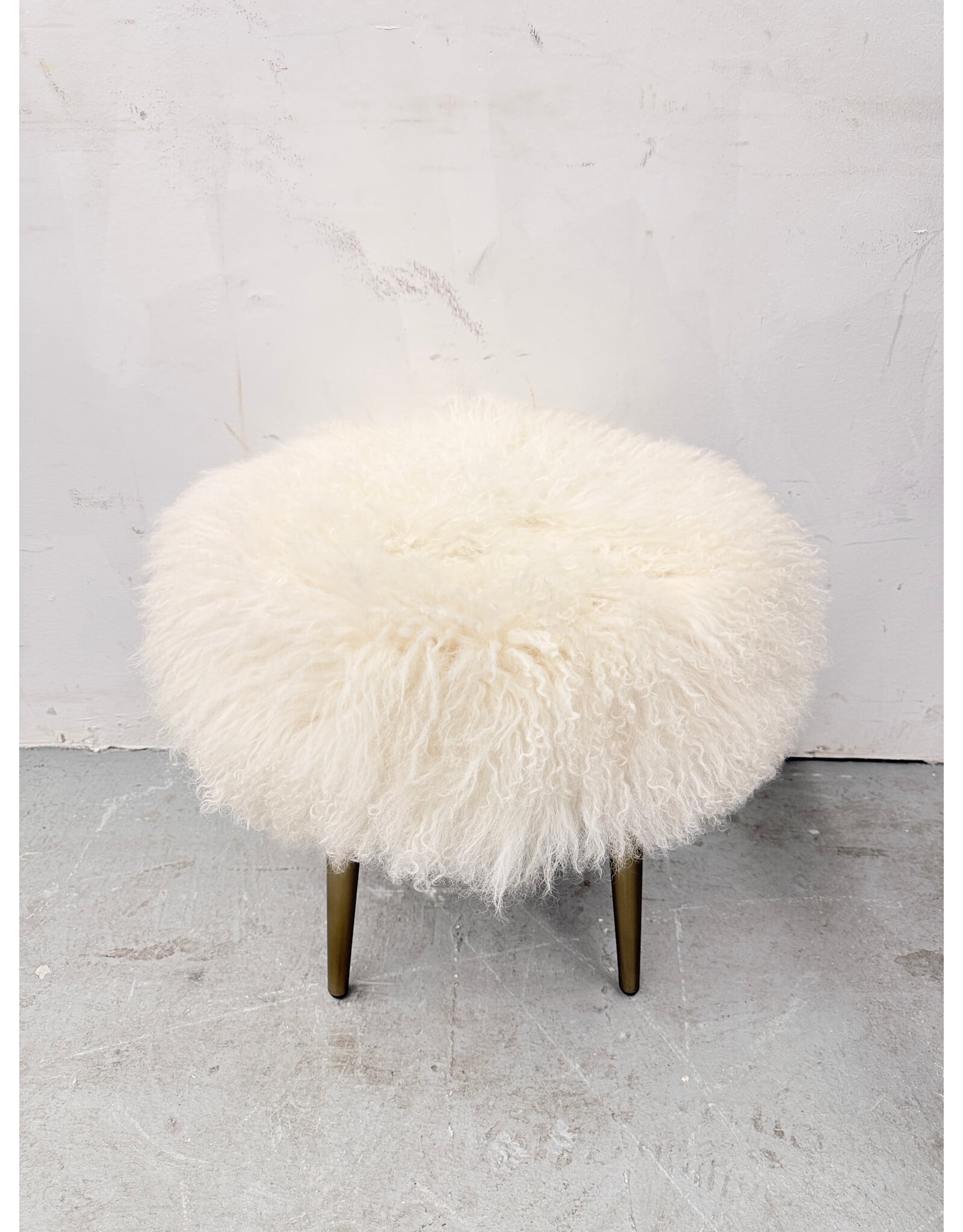 Mongolian Lamb Fur Stool