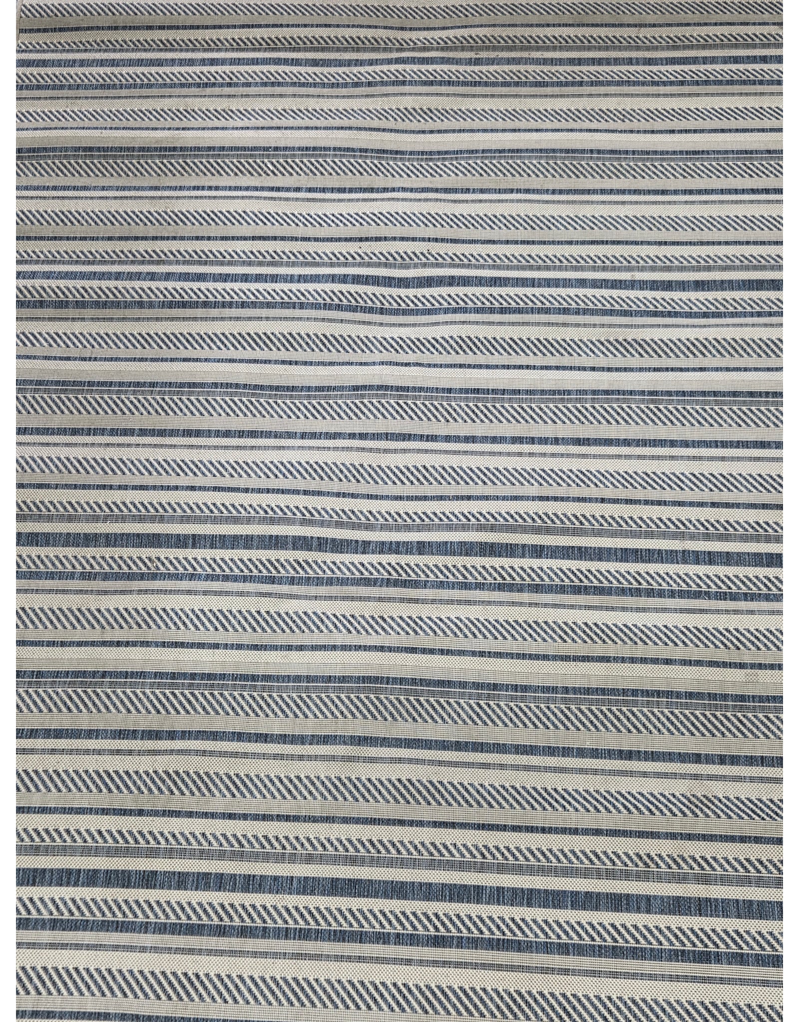Modern Flatweave Blue Stripe Indoor/Outdoor Area Rug