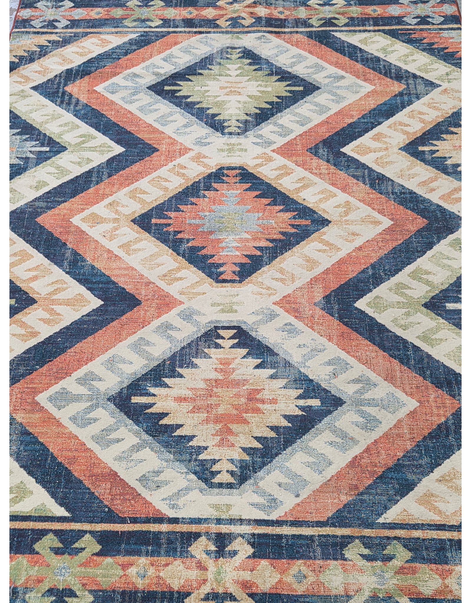 Palmetto Living Alexandria Kilim Diamonds Faded Red Area Rug