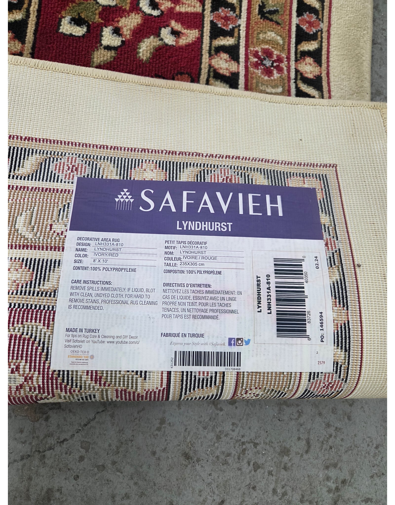 Safavieh Lyndhurst Ivory/Red Area Rug