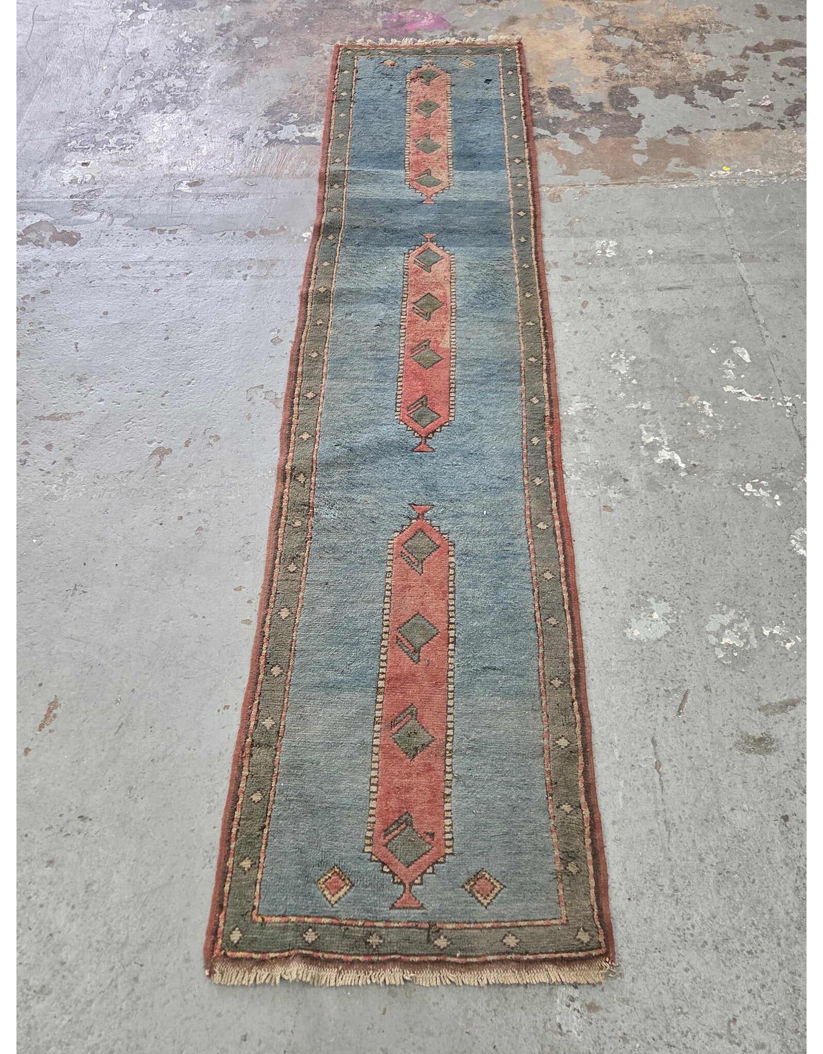 Vintage Turkish Hand-knotted Runner